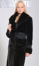 женская шуба из бобра luxury чёрного цвета (модель с широким поясом)