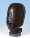 шапка-шарф из меха норки коричневого цвета, (женские головной уборы)