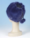 женская шапочка из норки синего цвета, меховые головные уборы