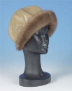 женская норковая шапка с кожаным верхом,(головной убор из меха норки)