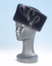 чёрная женская норковая шапка с узором,(головной убор из меха норки)