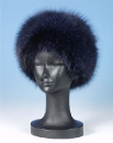 женская шапка,головной убор из меха лисы покрашенной в чёрный цвет