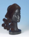 женская шапка из норки тёмно коричневого цвета с пуховыми шариками,(женские головной уборы)