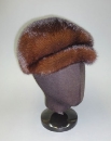 мужская модель кепкии из норки светло коричневого цвета, головные уборы из меха