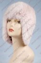  женский головной убор (шапка) из кролика розовая, меховой трикотаж, вязаные изделия из меха