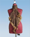 коричневый женский платок с отделкой мехом норки